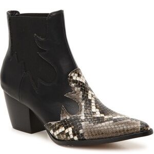 Coconuts By Matisse Rebel Snakeskin Western Ankle Boots- Women's Size 7.5